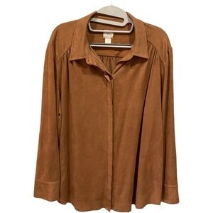 CHICO SUEDE LOOK BLOUSE SIZE XL 16/18